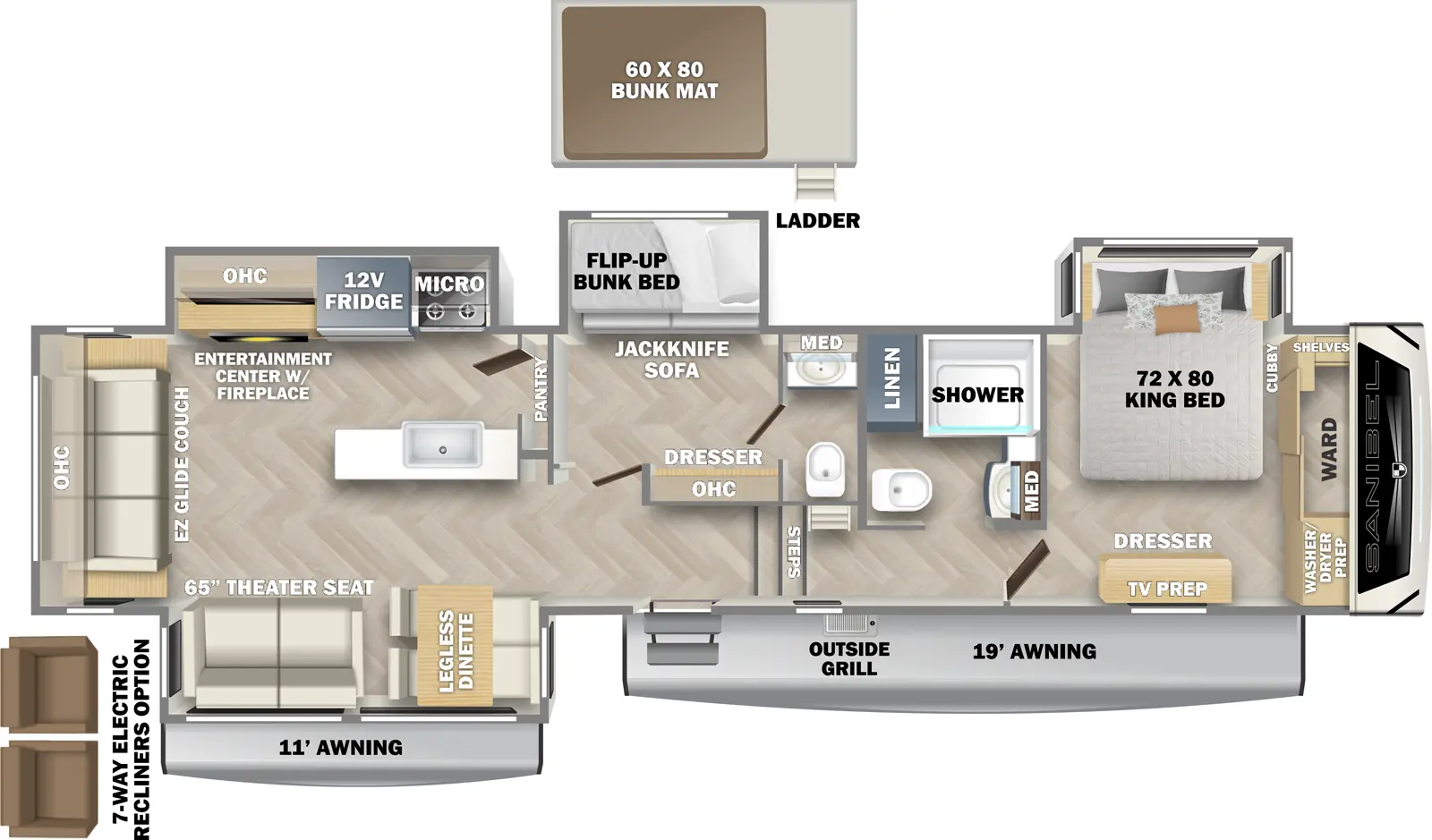 Sanibel 3902MBWB Floorplan